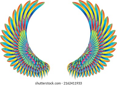 A colorful double winged frame that spreads out like a ring