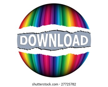 ilustración vectorial de botón de descarga colorida