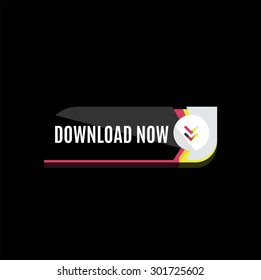 Colorful download web button with arrow. Modern flat design, paper graphic, website icon and design element Colorful download web button with arrow. Modern flat design, paper graphic, website icon and design element