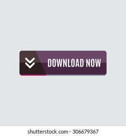 Colorful download web button with arrow. Modern flat design, paper graphic, website icon and design element