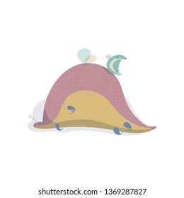 Colorful dragon with baby. Maternity and care.