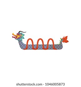 Colorful Dragon Boat, symbol of Chinese traditional Festival vector Illustration on a white background