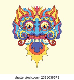 colorful dragon head design art