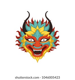 Colorful dragon head, element of Chinese traditional Boat Festival vector Illustration on a white background