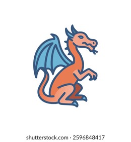 Colorful dragon icon designed for illustrations.