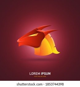 Colorful Dragon Logo Design. Gradient Style Logo template