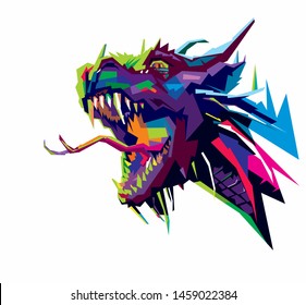 Colorful dragon. Vector illustration of animals