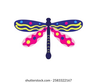 colorful dragonfly artistic insect illustration vector clip art wings print art editable