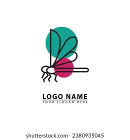 colorful dragonfly logo on white background. beauty logo.