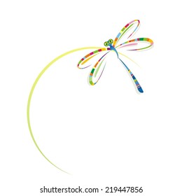Colorful dragonfly. Vector illustration. 
