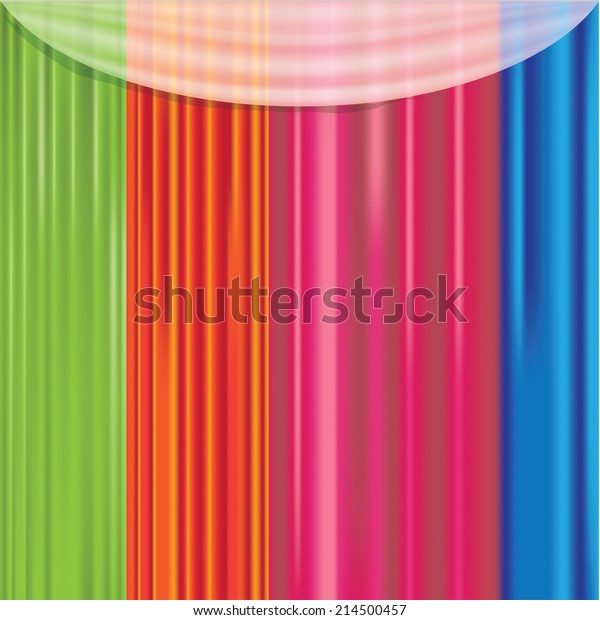 Colorful Drapes Curtains Materials Vector Illustration Stock Image