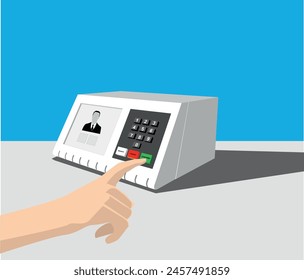 colorful drawing of electronic voting machine