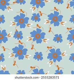 Colorful drawing floral motifs developed into large print ready seamless pattern sets, for textile fabric design