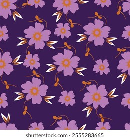 Colorful drawing floral motifs developed into large print ready seamless pattern sets, for textile fabric design