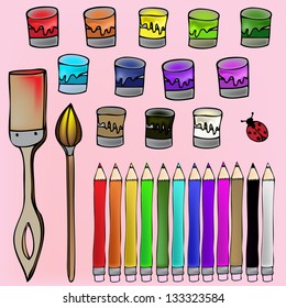 Colorful Drawing and Painting Tools