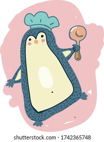 colorful drawing of a penguin with opal