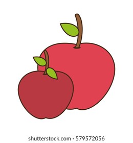 colorful drawing set collection apple fruits
