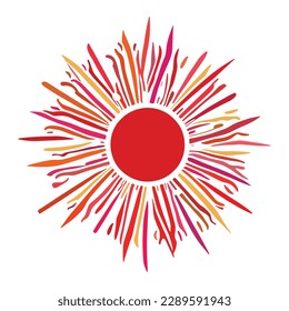 Colorful drawing of the sun, abstract stylization, vector illustration