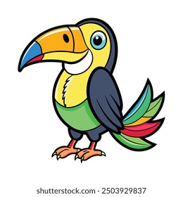 Colorful drawing of a toucan bird 01