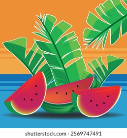 Colorful drawing of tropical fruit