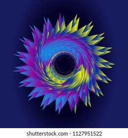 Colorful, dreamy spiral of abstract graphics