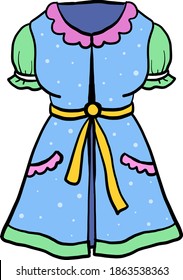 Colorful dress, illustration, vector on white background.