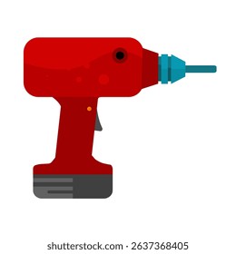 Colorful drill, cordless screwdriver – vector icon