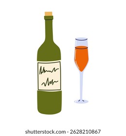 Colorful drink and bottle in a minimalist style with an elegant presentation
