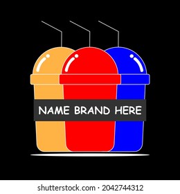 The colorful drink logo with the number of three drink bottles is very beautiful and suits the beverage company or personal use