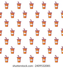 Colorful drink seamless pattern design 