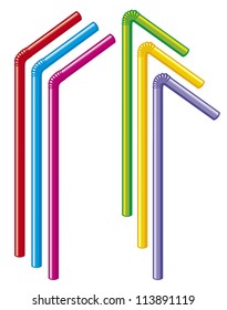 colorful drinking straws 