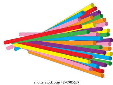 Colorful drinking straws