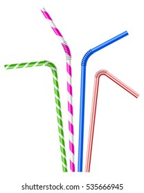 Colorful drinking straws set 