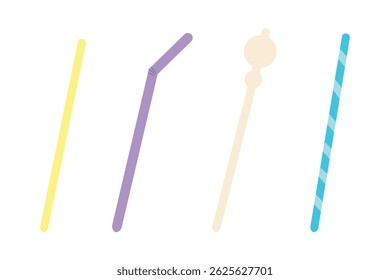 Colorful drinking straws set, reusable straws