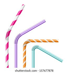 Colorful drinking straws. Vector.