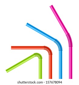 Colorful drinking straws. Vector.