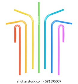 Colorful Drinking Straws Vector.