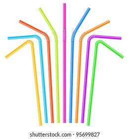 Colorful drinking straws. Vector.