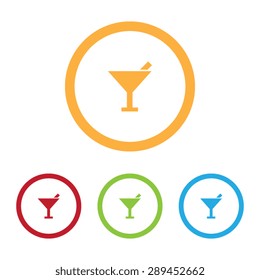 Colorful Drinks Icons With Rings
