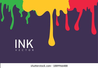 colorful drip ink blot flat style icon and lettering vector illustration design