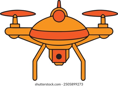 Colorful drone vector art illustration with a white background