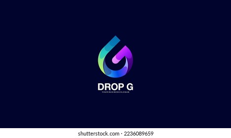 Símbolo colorido del logotipo del vector Drop g