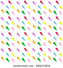 Colorful Drop  rain isolate on white background. Minimal fashion design .for dress, paper,clothes,tablecloth.,net, Copy space for your text and your business. Vector illustration.