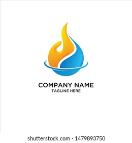Colorful drop water and oil logo