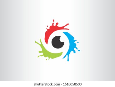 colorful droplets of unique shapes vector logo design template