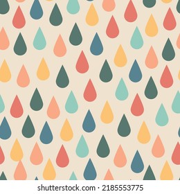 Colorful drops, seamless vector pattern