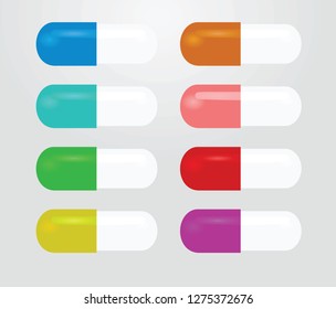 Colorful drugs set. vector illustration
