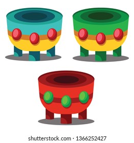 Colorful drums for Chinese New Year celebration vector illustration on white background