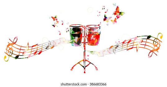 Colorful drums design. Music background