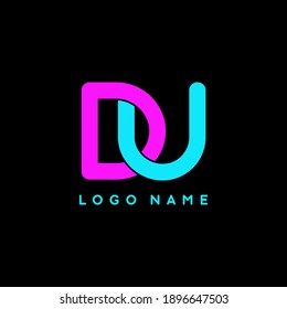 Colorful DU vector logo template for business branding